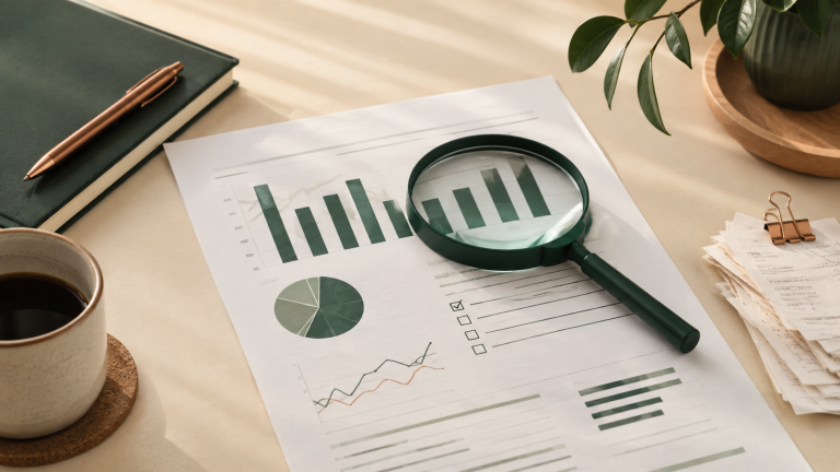 Financial reports and accounting records arranged for review
